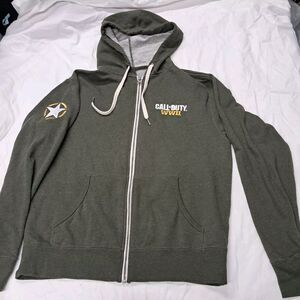 Call Of Duty WWII World War 2 Independent Olive Zip Gaming Hoodie Jacket S M L